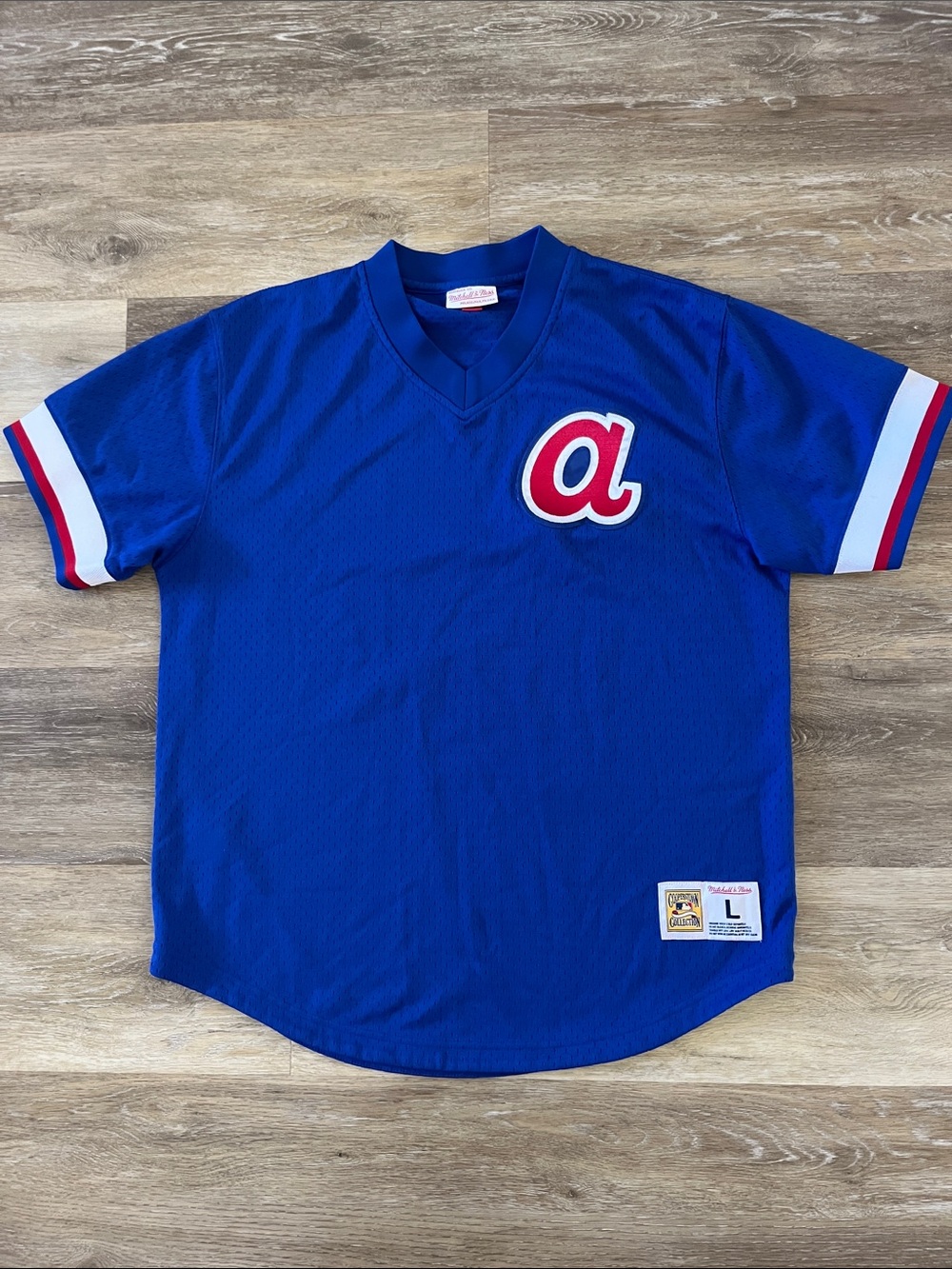 Mitchell & Ness Cooperstown Collection Atlanta Braves Jersey Blue Size L